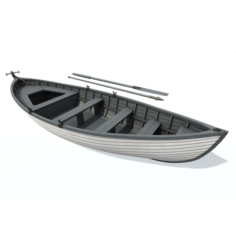 Boat Gray – White 3D Model