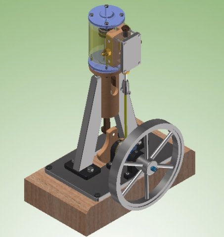 Vertical Single Cylinder Steam Engine 3D Model