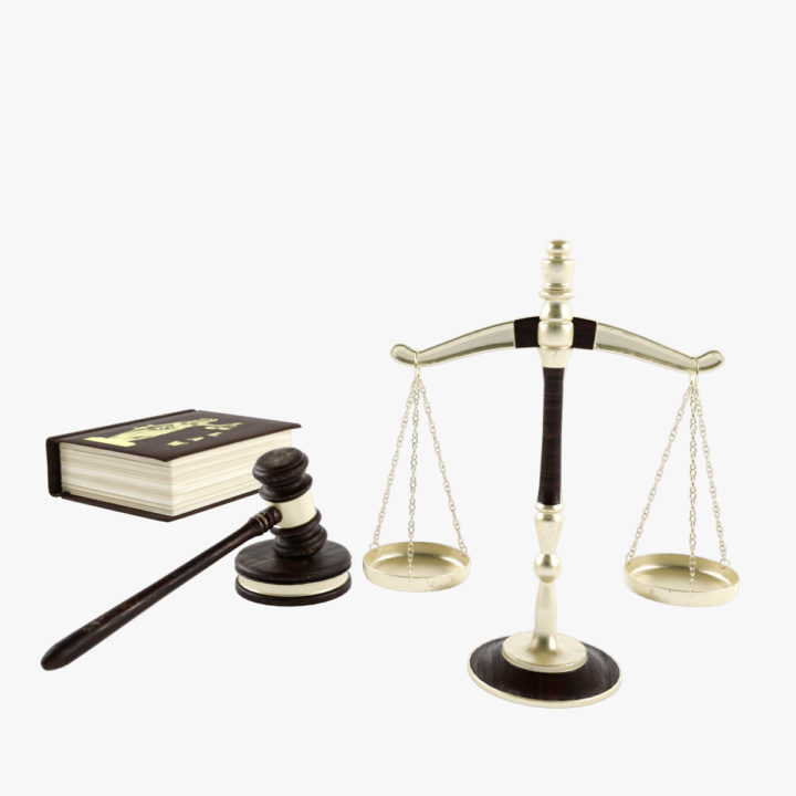 Legal scales, gavel, law book 3D 3D Model