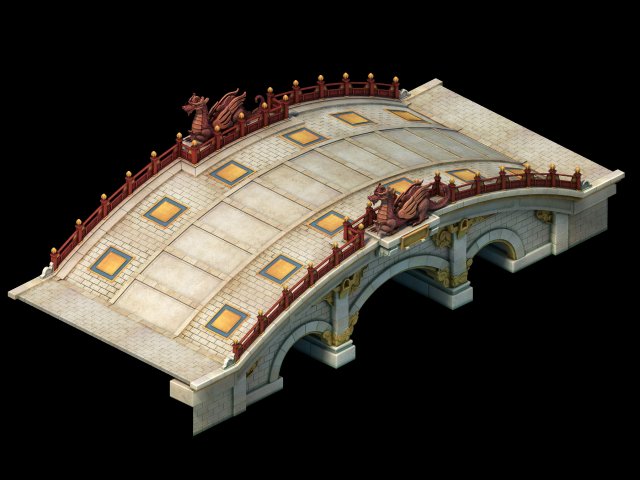 Game model – stone arch bridge – white jade bridge 3D Model