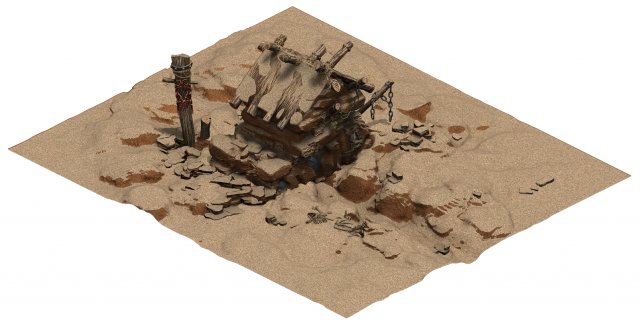 Desert – Monster Lair 002 3D Model