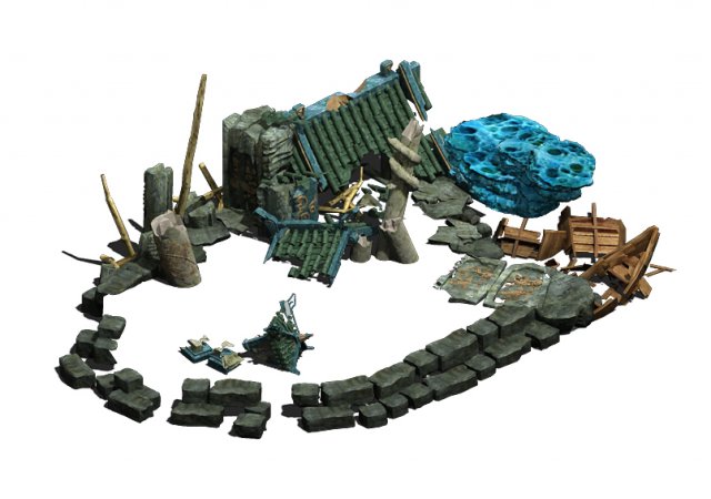 Ancient ruins of the seabed – remains 02 3D Model