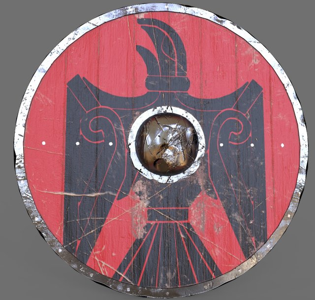 Viking Shield Falcon Design 3D Model