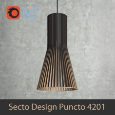 Scandinavian (finnish) Secto 4201 pendant light by Secto Design interior lamp (Vray and Corona render) 3D Model