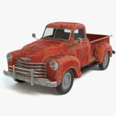3D Old Rusty Pickup Truck model 3D Model