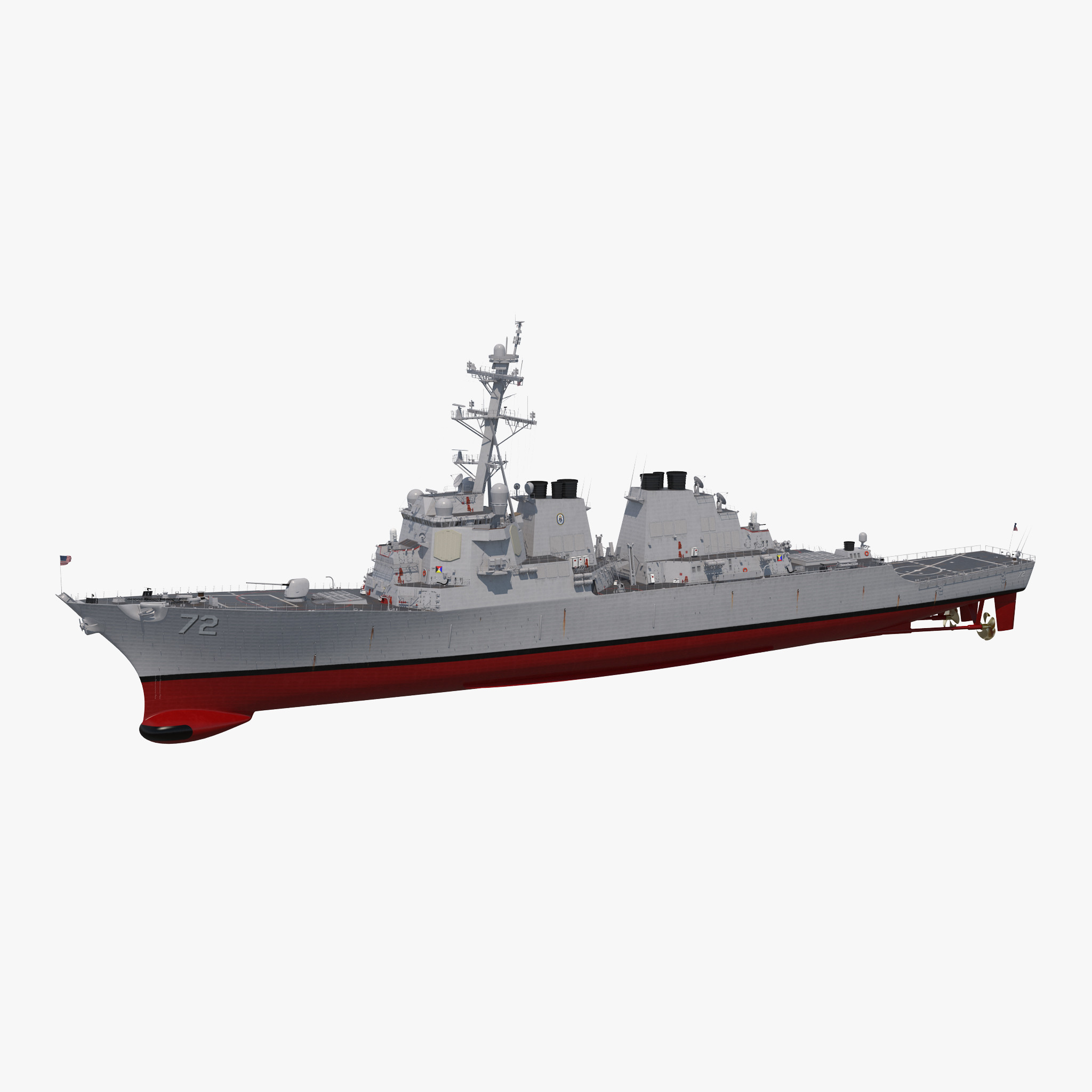 Arleigh Burke Destroyer Mahan DDG-72 3D Model