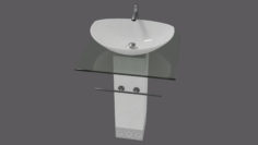 Glass Faucet Marble Bowl Sink 3D model 3D Model