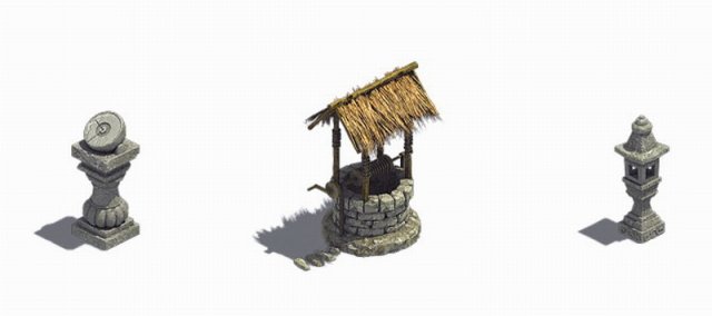 Sun bell – stone lamp – well 3D Model