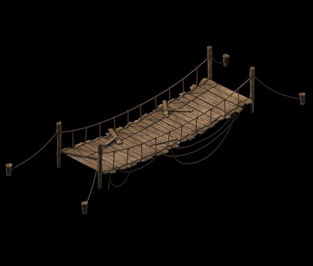 Sling – Wooden Bridge 03 3D Model