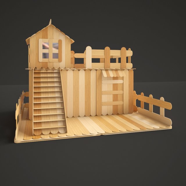 Sticks House 3D Model