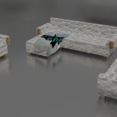 Minecraft Sofa						 Free 3D Model