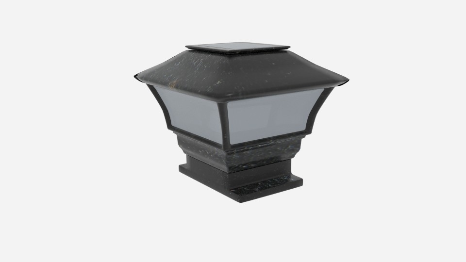 Solar Panel Lamp Cap Fence 3D Model