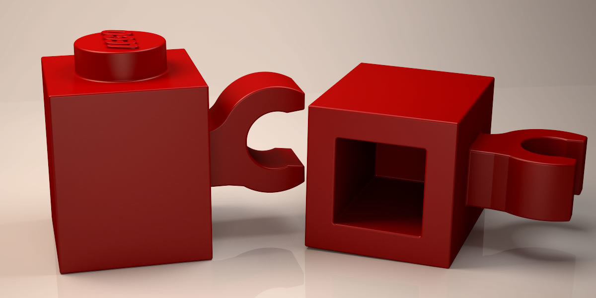 3D LEGO Brick 1×1 with Clip Horizontal thick C-Clip 3D Printable VR / AR / low-poly 3D model 3D Model