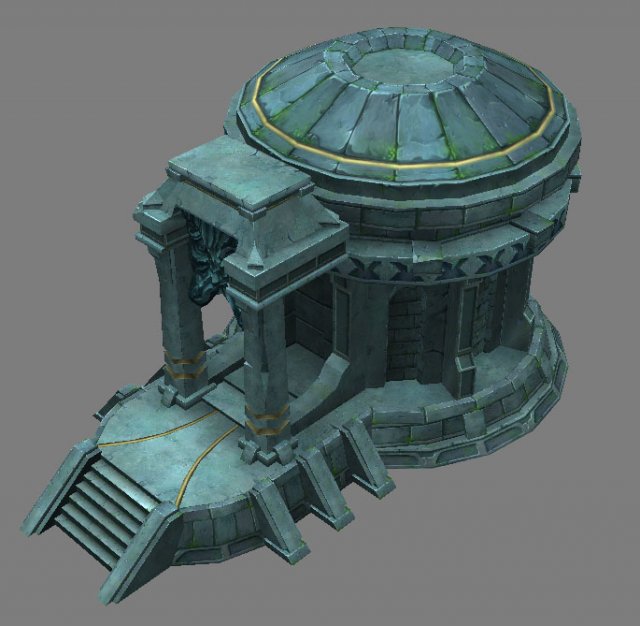 Seabed Area Arena game model building Temple 01 0 3D Model