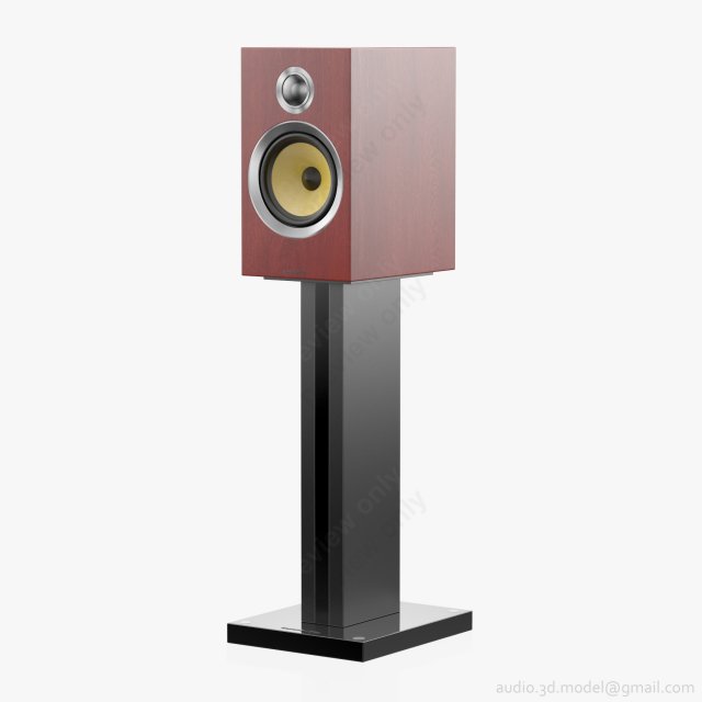 Bowers and Wilkins CM5 S2 Rosenut on stand 3D Model