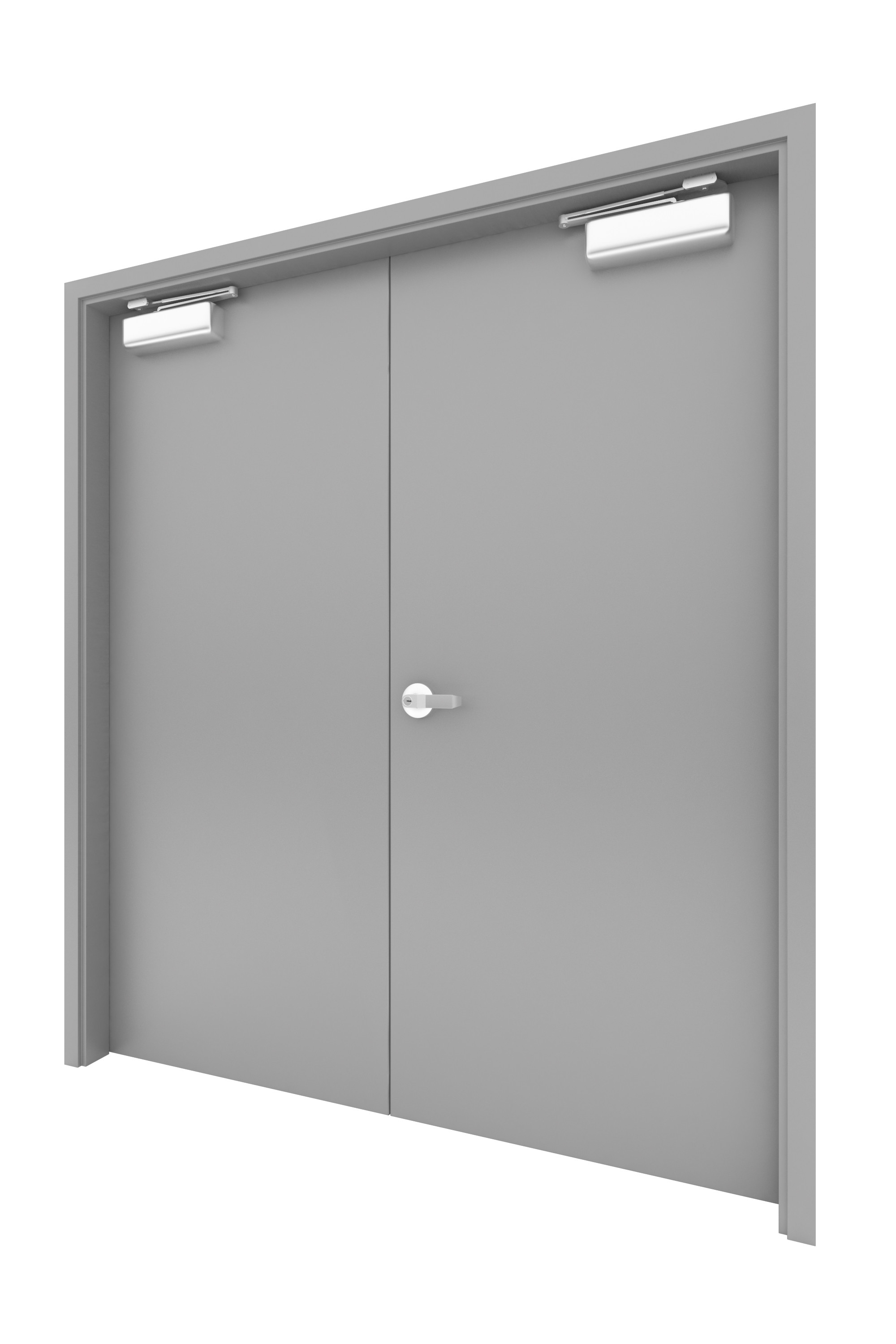 Hollow Metal Double Door Collection-001 3D model 3D Model