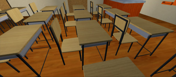 School desk and chair 3D model 3D Model