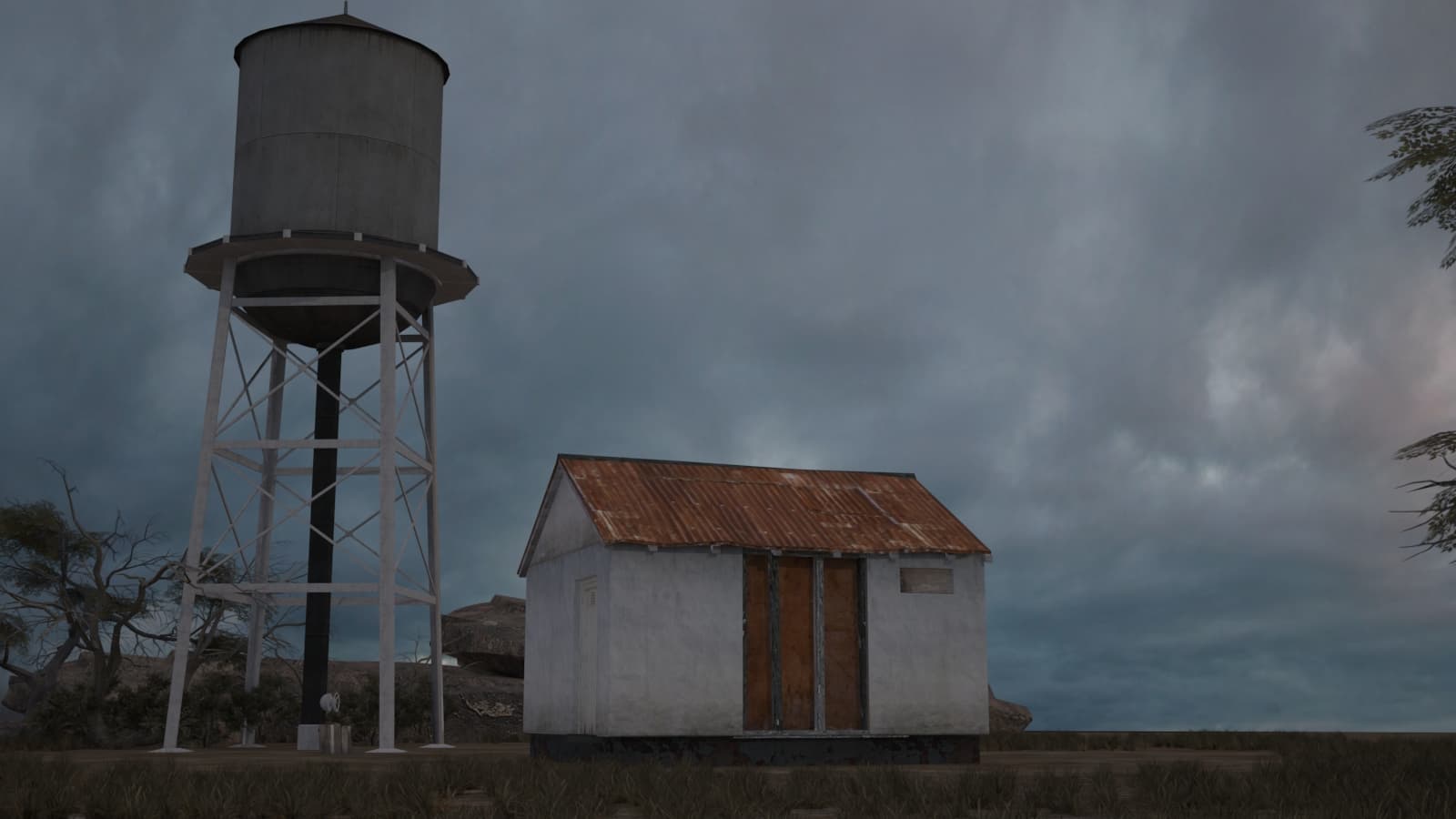 3D model The water tower small house building model 3D Model