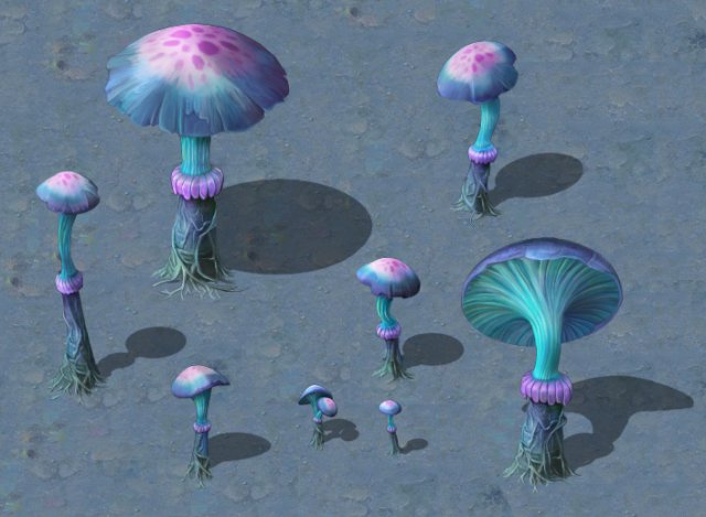 Cartoon Edition – Ancient Chi You mushrooms 3D Model