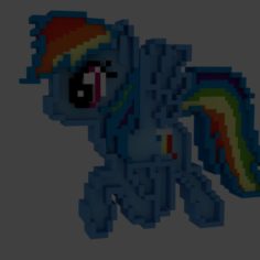 Rainbow Dash pixel art						 3D Print Model