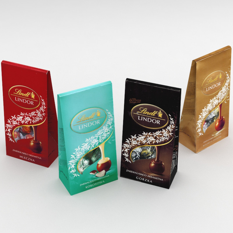 Lindt Lindor  Bag 100g collection 3D model 3D Model