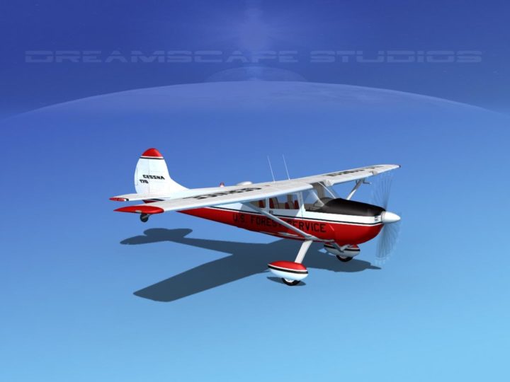 Cessna 170 Forest Service 3D Model