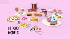 Low Poly Food Pack 3D Model