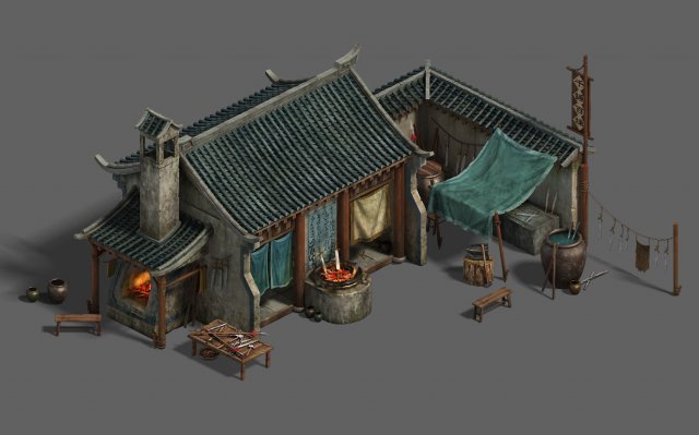 Medium city – blacksmith shop 3D Model