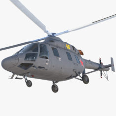 Kazan Ansat Russian Light Military Helicopter Rigged 3D Model