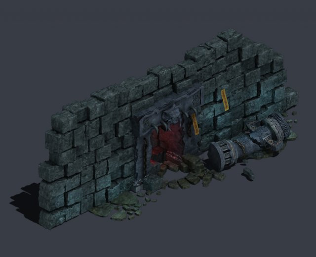 Trapped Dragon Cave – Door Wall 01 3D Model