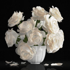 White rose bouquet 3D Model