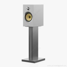 Bowers and Wilkins CM5 S2 Satin White on stand 3D Model