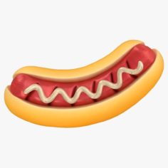 Cartoon Grill Hot Dog with Sauce 3D Model