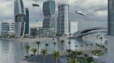 Sci Fi City HD 3D model 3D Model