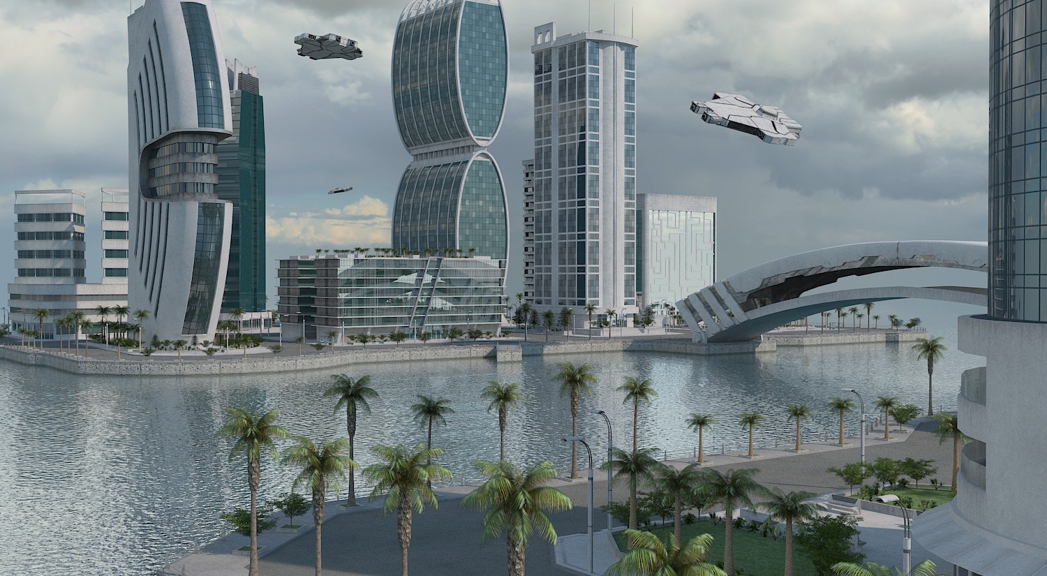 Sci Fi City HD 3D model 3D Model