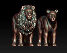 3D model lion lioness 3D Model