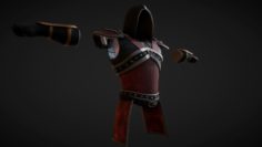 3D model Red Leather Armor Set 3D Model
