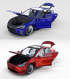 Tesla Model 3 and Model S with interior Pack 3D Model