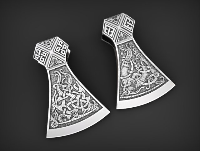 Pendant Slavic Axe 3D Model