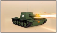 Cartoon Low Poly Tank 3D Model