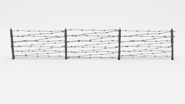 Lowpoly Barb Wire Obstacle 8 3D Model