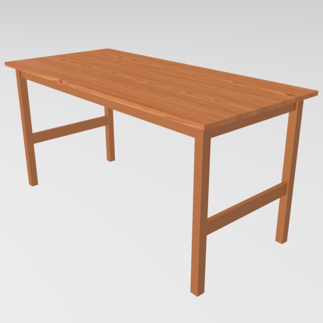 Wooden Table Free 3D Model