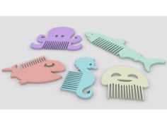 Fantasy combs ocean – Peignes fantaisie océan 3D Print Model