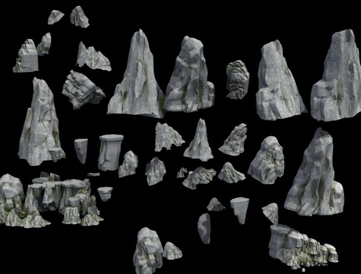 3D A pile of stones 3D Model