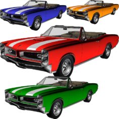 Pontiac_GTO_Convertible_cartoon car 3D Model