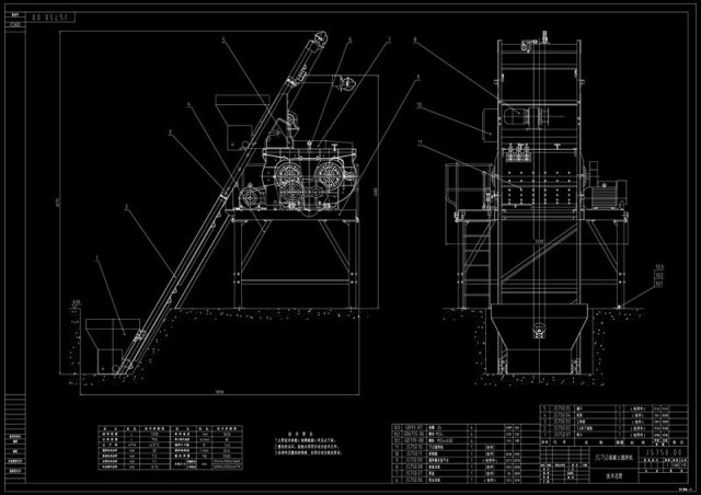 JS750 concrete mixer drawing Free 3D Model