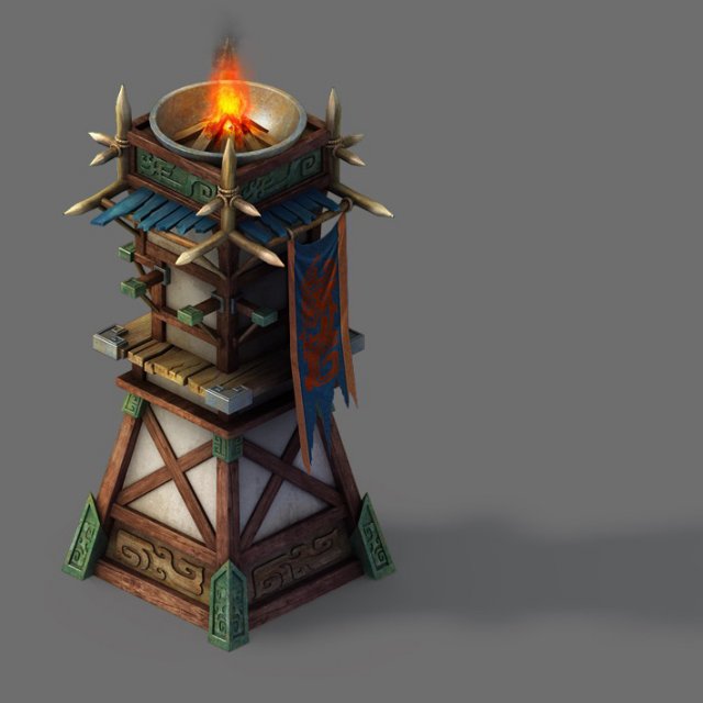 Barracks – beacon towers 3D Model