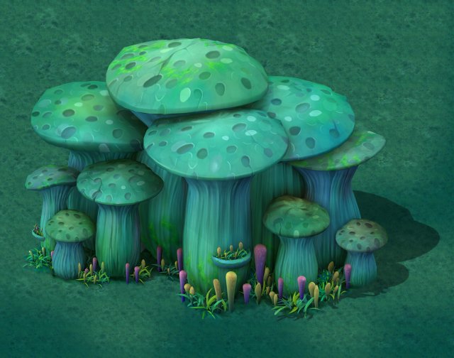 Cartoon Edition – Ancient Nu Wa Mushroom Fossils 0 3D Model