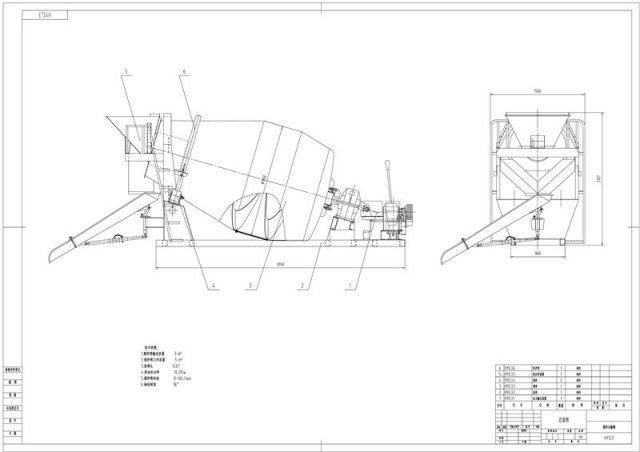 3 cubic meters of concrete mixer truck Drawings Free 3D Model