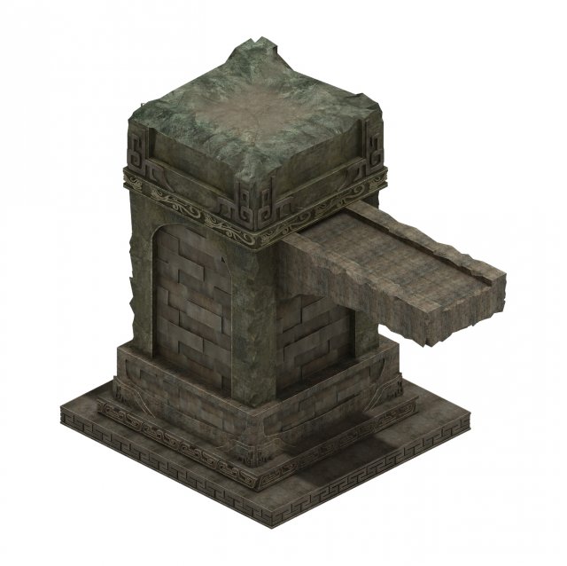 Desert ancient ruins – broken buildings 3D Model